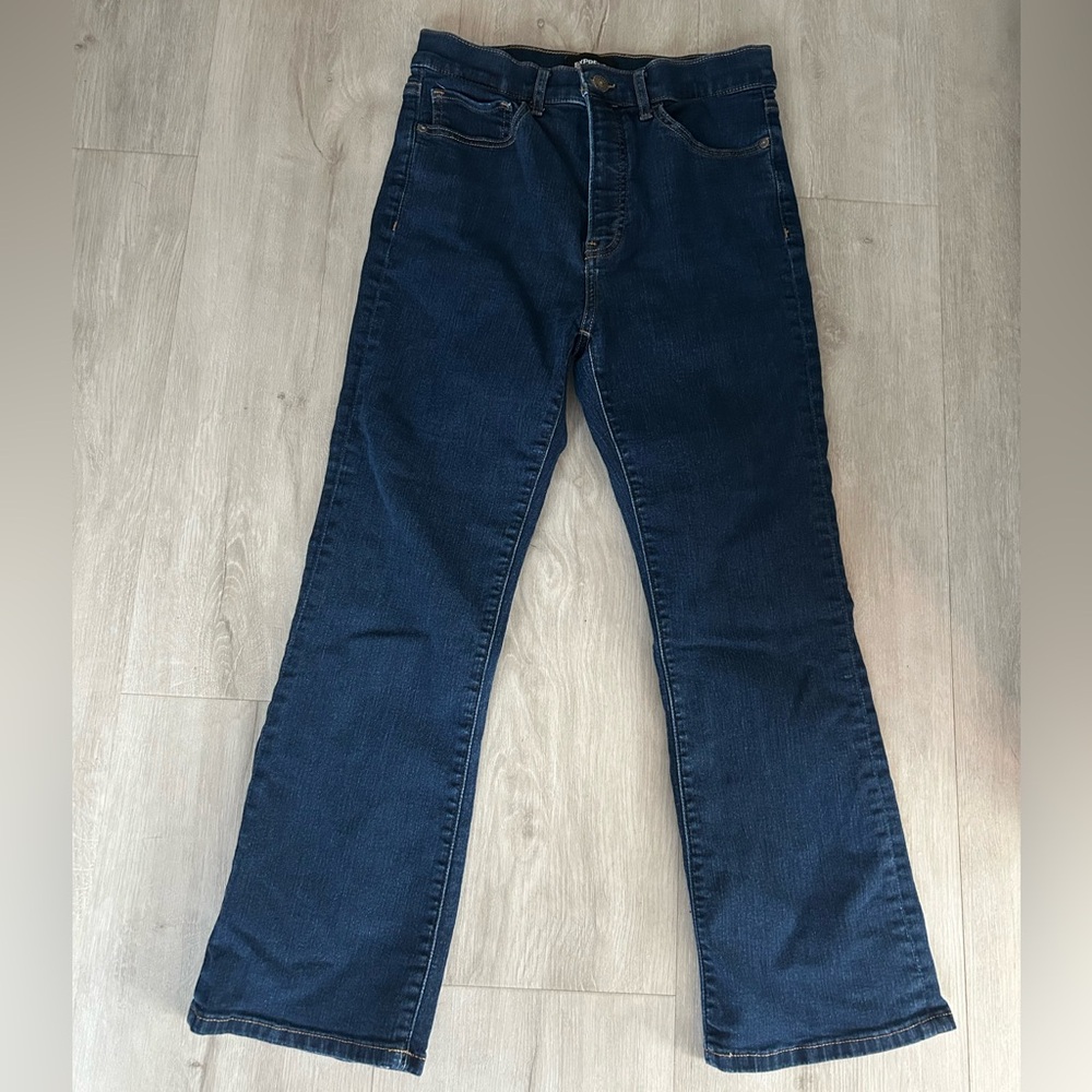 Express Cropped flair high rise jeans